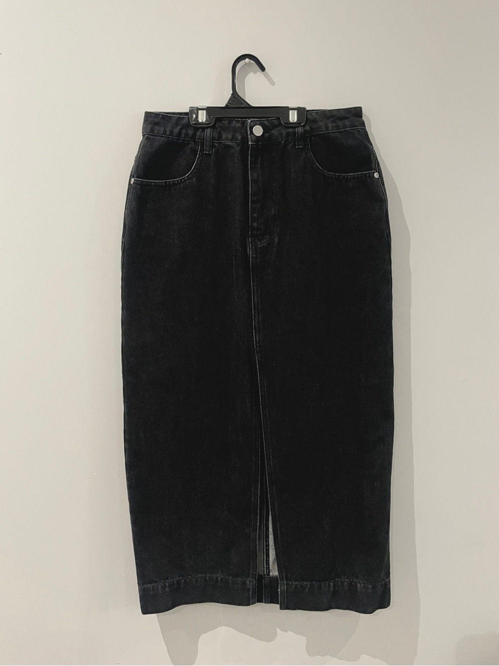 English Factory Black Denim Slim Skirt 90s